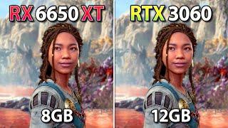 RX 6650 XT vs RTX 3060 - Test in 7 Games + FSR 3.1 Frame Gen.