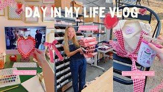 DAY IN MY LIFE AS A SMALL BUSINESS OWNER: painting Valentine's, shipping orders, and granola recipe!