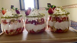 Fruit Cream Dessert /Fruit Trifle Recipe /سلطة الفواكه بالكريمة