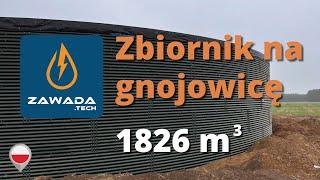 PL Zbiornik na gnojowicę z blachy falistej 1826m³ [Ø24,58m x h3,85 m], woj. wielkopolskie