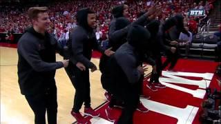 Badger Football Team Dances at Basketball Game