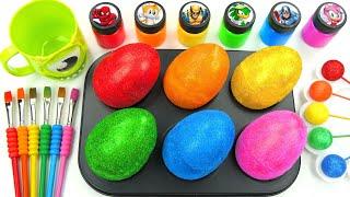 Oddly Satisfying Video | How i Make Glitter EGGS From M&M's Candy & Cutting ASMR