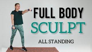 20 MIN FULL BODY SCULPT WORKOUT / With Light Dumbbells /All Standing  /  Home workout