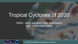 Tropical Cyclones of 2020 - ERA5 data with NOAA Best Tracks