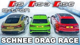 Welcher Allradantrieb ist besser? Audi RS 3 vs. RS 6 vs. RS e-tron GT | DRAG RACE