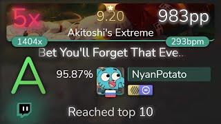 [Live] NyanPotato | Foreground Eclipse - I Bet You'll Forget [Akitoshi's] +HDDT 95.87% {983pp 5}