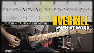 Overkill | Guitar Cover Tab | Guitar Solo Lesson | Backing Track with Vocals  MEN AT WORK