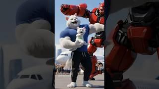 ️Plane Was Crashing… Until a Kitten in a Mech Suit Flew In to Save His Dad! #shorts #cute