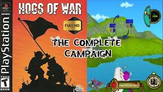 Hogs of War (Playstation 1):  The Complete Game, Secret Purple Team (Full HD, 60FPS)