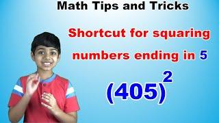 Shortcut trick for squaring numbers ending in 5 | Easy and fast way to learn | Multiplication trick