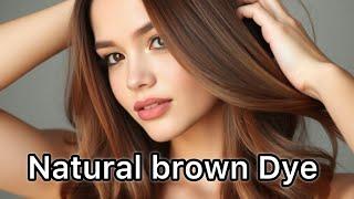 Natural brown dyeing covers gray hair from the first use, lengthening, growth hair, hair care