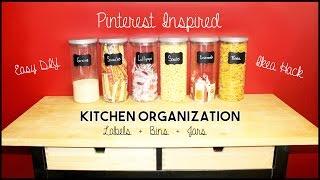 Pinterest Inspired Kitchen Organization - Easy DIY Jars & Labels Organizing Ideas