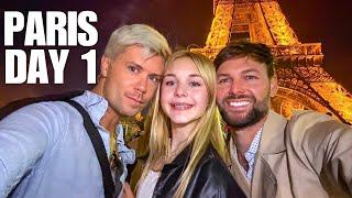 WE'RE IN PARIS!! OUR FIRST TIME TO EUROPE!! DAY 1!! Eiffel Tower, Train Tips, SO MUCH FOOD, & More!!