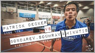 Patrick Decker vs. Bondarev, Sourav & Mikutis (Fehlheim/Lampertheim | 3. Bundesliga Tischtennis '22)