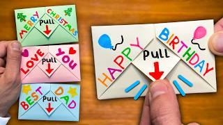 DIY SURPRISE MESSAGE CARD | Pull-Tab Origami Envelope Card