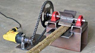 How To Make A Simple Wood Chipper Using Drill Machine | DIY