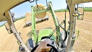 Cab View | Fendt 313 Vario S4 | Loading Straw Bales