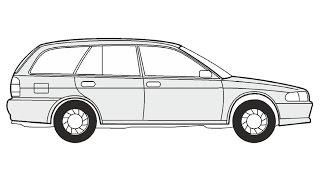 How to Draw a Mitsubishi Lancer Kombi / Как нарисовать Mitsubishi Lancer Kombi