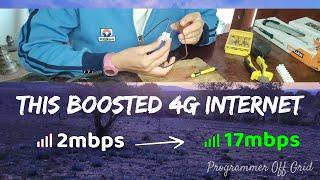 Mobile signal booster homemade DIY for off-grid house Internet without electricity