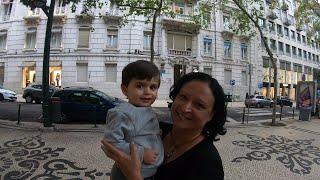 Grandson Benjamin on Avenida da Liberdade in beautiful Lisbon (Lisbon Day 8)