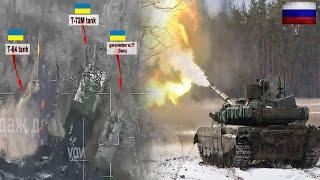 Horrifying moment Ukrainian tanks and howitzer cannons