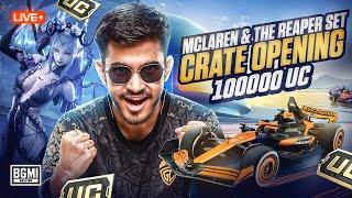 100,000 UC MCLAREN & THE REAPER SET CRATE OPENING! | BGMI SCRIMS LIVE | GODL ADMINO |