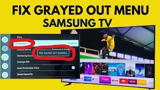 How to fix grayed out language menu in a Samsung TV '' This function is not available''