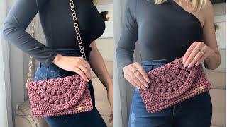 Clutch de crochê em fio nautico /Bolsa carteira passo a passo detalhado /Bolsa de croche facil