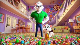 Kitten Ordered Way Too Much Candy   #ai #catlover #cartoon #cutecats #cat