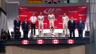 At the Formula One Canadian Grand Prix 2015 - Podium