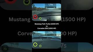 Mustang 1500HP vs Corvette Z06 1200HP #ford #mustang #gtr #jdm #race #cars #drag #racing #jdm #zr1