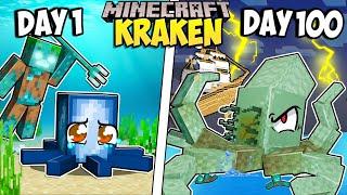 I Survived 100 Days as a KRAKEN in Minecraft