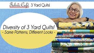 Diversity of 3 Yard Quilts! - Same Patterns, Different Looks