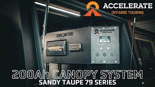 Sandy Taupe 79 Series Canopy Fit-Out | 200Ah Lithium, Inverter & Full Off-Grid Setup