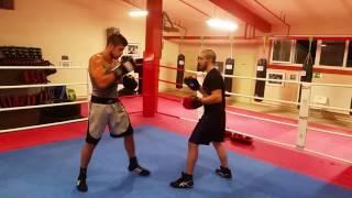 Pratzenarbeit mit Tobias Voss (Boxer) und Umut Yadigar