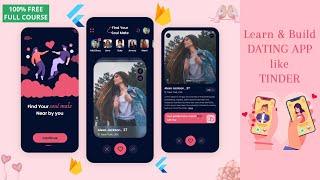 Build Dating App with Flutter & Firebase | FCM Push Notifications | Tinder Clone App Tutorial 2024