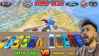 SUPERCARS VS INDIAN CARS | MEGA WATER RAMP CHALLENGE | GTA 5 ABHISHEKKZ GAMING