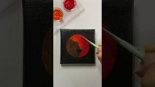 Lunar eclipse/ easy moon painting /acrylic painting ideas for beginners/#shorts  #acrylicpainting