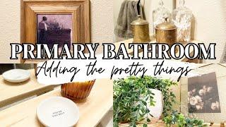 primary BATHROOM MAKEOVER // adding more storage including a custom shelf + styling!