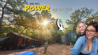 EP 26 Woody's Off Grid Cabin: DIY solar shipping container, its going up!