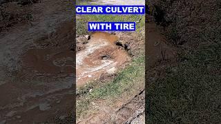 Clean 12 Inch Culvert With Lawn Mower Tire