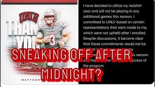 UNLV QB REFUSES TO PLAY THE REST OF THE SEASON.. IN THE MIDDLE OF THE NIGHT!!