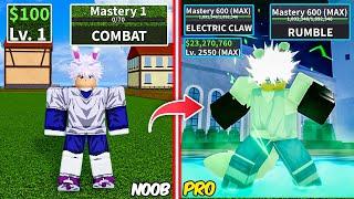 Beating Blox Fruits as Zoldyck Killua ! Lvl 0 to Max Lvl Full Rabbit v4 Noob to Pro in Blox Fruits!