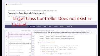 Target class 'PagesController'  does not exist in Laravel