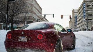 Alfa Romeo 8c- Playing in the snow.