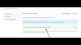 Personal access tokens with GIT and GitHub
