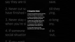 5 Unspoken Rules You Should Never Break