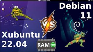 Xubuntu 22.04 vs Debian (11 Gnome): RAM Usage