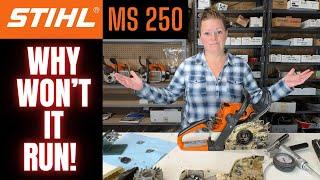 STIHL MS250 Chainsaw    Starts!  Will NOT Rev Up!  And DIES!   WHY?