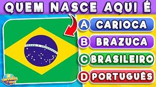 Adivinhe a Nacionalidade e Gentílicos dos Estados e Países  Adjetivos Pátrios I Quiz Geografia